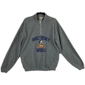 Walt Disney World Mickey Mouse Quarter Zip Sweater Med VINTAGE